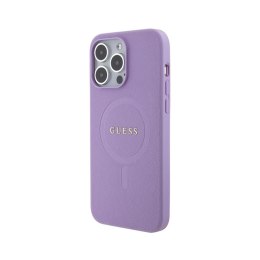 Guess Saffiano MagSafe - Etui iPhone 15 Pro Max (fioletowy)