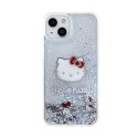 Hello Kitty Liquid Glitter Charms Kitty Head - Etui iPhone 14 (srebrny)