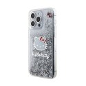 Hello Kitty Liquid Glitter Charms Kitty Head - Etui iPhone 15 Pro Max (srebrny)