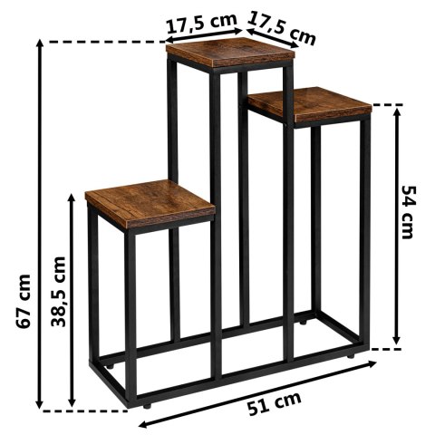 Kwietnik metalowy loft AGRAS RUSTIC stojak na kwiaty
