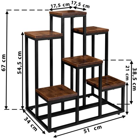 Kwietnik metalowy loft BELGAR RUSTIC stojak na kwiaty