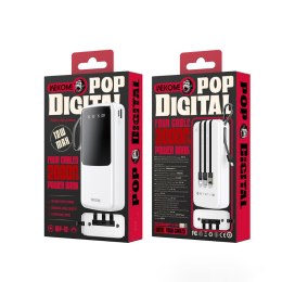 WEKOME WP-10 Pop Digital Series - Power bank 20000 mAh z wbudowanym kablem USB-C / Lightning / Micro USB + USB-A (Żółty)