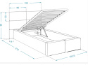 Łóżko tapicerowane DENVER ECOSKÓRA (RÓŻNE KOLORY) 90x200