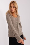 Sweter Damski Model AT-SW-2329.98P Dark Beige - AT AT