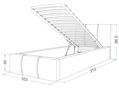 Łóżko tapicerowane FLORIDA ECOSKÓRA (RÓŻNE KOLORY) 90x200 metalowy stelaż