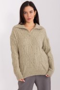 Sweter Damski Model AT-SW-2349-2.27 Khaki - AT AT