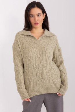 Sweter Damski Model AT-SW-2349-2.27 Khaki - AT AT