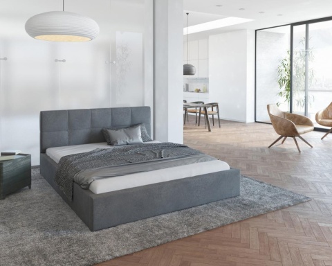 Łóżko tapicerowane RINO Paris ANTRACIT 90x200 metalowy stelaż