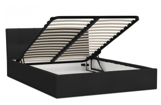 Łóżko tapicerowane RINO Paris BLACK 90x200 metalowy stelaż