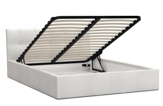 Łóżko tapicerowane RINO Paris LIGHT CREAM 120x200 metalowy stelaż