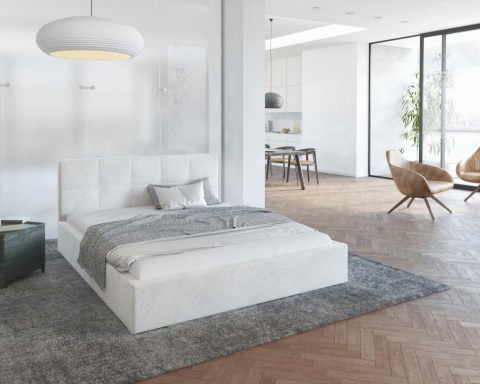 Łóżko tapicerowane RINO Paris LIGHT CREAM 90x200