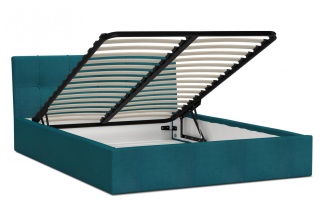 Łóżko tapicerowane RINO Paris PETROL 90x200 metalowy stelaż