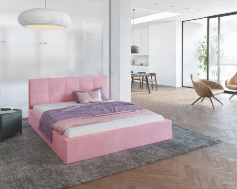 Łóżko tapicerowane RINO Paris PINK 120x200 metalowy stelaż
