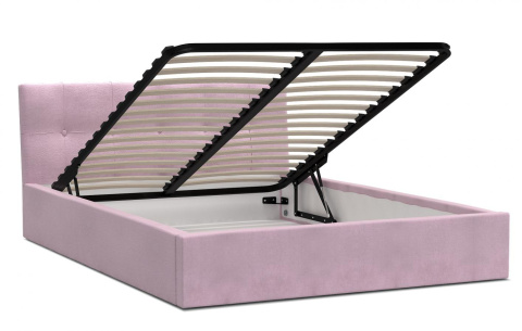 Łóżko tapicerowane RINO Paris PINK 90x200 metalowy stelaż