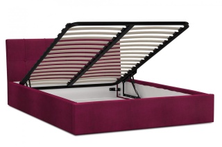 Łóżko tapicerowane RINO Paris WINE 90x200 metalowy stelaż