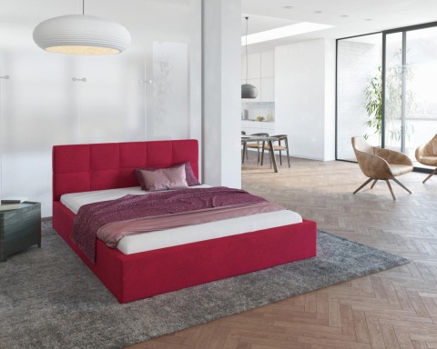 Łóżko tapicerowane RINO Paris WINE 90x200 metalowy stelaż