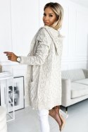 Sweter Kardigan Model 491-1 Beige Warkocz - Numoco Numoco