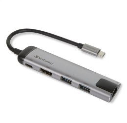 VERBATIM MULTIMEDIA ADAPTER USB-C TO 2xUSB HDMI RJ45 49141