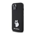 Karl Lagerfeld Silicone Choupette Metal Pin - Etui iPhone 15 Plus (czarny)