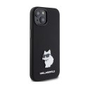 Karl Lagerfeld Silicone Choupette Metal Pin - Etui iPhone 15 Plus (czarny)