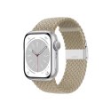 Crong Wave Band - Pleciony pasek do Apple Watch 38/40/41 mm (beżowy)