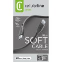 Cellularline Soft Cable - Kabel USB-C do Lightning certyfikat MFi 1.2 m (czarny)