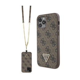 Guess Crossbody 4G Metal Logo - Etui iPhone 12 / iPhone 12 Pro (brązowy)