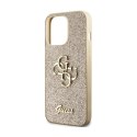 Guess Glitter Script Big 4G - Etui iPhone 13 Pro (złoty)