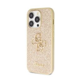 Guess Glitter Script Big 4G - Etui iPhone 14 Pro (złoty)