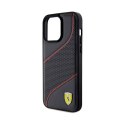 Ferrari Perforated Waves Metal Logo - Etui iPhone 15 Pro Max (czarny)