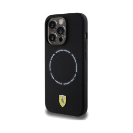 Ferrari Printed Ring MagSafe - Etui iPhone 15 Pro Max (czarny)