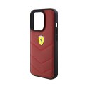 Ferrari Quilted Metal Logo - Etui iPhone 15 Pro (czerwony)