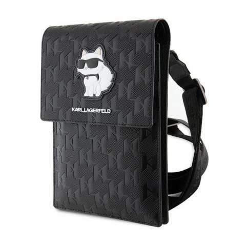 Karl Lagerfeld Saffiano Monogram Choupette - Torebka na telefon (czarny)