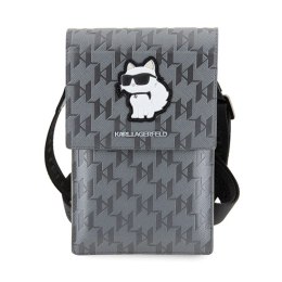 Karl Lagerfeld Saffiano Monogram Choupette - Torebka na telefon (srebrny)