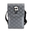 Karl Lagerfeld Saffiano Monogram Ikonik - Torebka na telefon (srebrny)