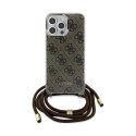 Guess Crossbody Cord 4G Print - Etui iPhone 15 Pro (brązowy)