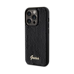 Guess Sequin Script Metal - Etui iPhone 14 Pro (czarny)