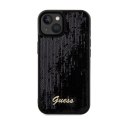 Guess Sequin Script Metal - Etui iPhone 14 (czarny)