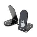 Karl Lagerfeld Choupette MagSafe - Składana ładowarka indykcyjna 2w1 z MagSafe do iPhone i AirPods 15W (czarny)