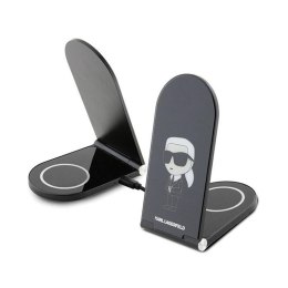 Karl Lagerfeld Ikonik MagSafe - Składana ładowarka indykcyjna 2w1 z MagSafe do iPhone i AirPods 15W (czarny)