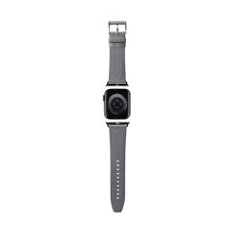 Karl Lagerfeld Saffiano Monogram - Pasek do Apple Watch 38/40/41 mm (srebrny)