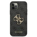 Guess 4G Big Metal Logo - Etui iPhone 12 / iPhone 12 Pro (szary)