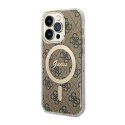 Guess 4G MagSafe - Etui iPhone 14 Pro Max (Brązowy)