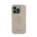 Guess Glitter Script Big 4G - Etui iPhone 15 Pro (złoty)