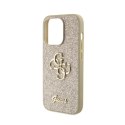 Guess Glitter Script Big 4G - Etui iPhone 15 Pro (złoty)