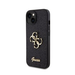 Guess Glitter Script Big 4G - Etui iPhone 15 (czarny)