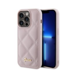 Guess Quilted Metal Logo - Etui iPhone 15 Pro Max (różowy)