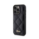 Guess Quilted Metal Logo - Etui iPhone 15 Pro (czarny)