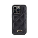 Guess Quilted Metal Logo - Etui iPhone 15 Pro (czarny)