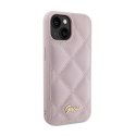 Guess Quilted Metal Logo - Etui iPhone 15 (różowy)